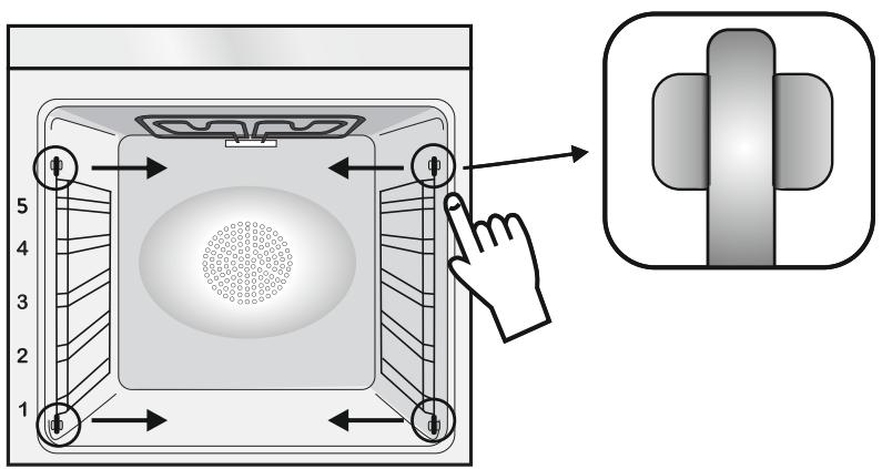 HOOVER HOT3161BI/E - INSTRUCTION FOR REMOVAL AND CLEANING OF THE SIDE RACKS - 1