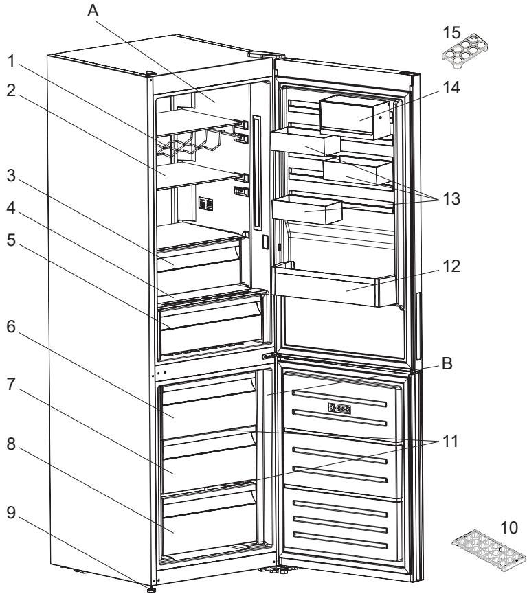 AEG RCB736E5MB - RCB736E7MB - RCB736E5MB - THE PARTS OF THE APPLIANCE AND THE COMPARTMENTS - 1