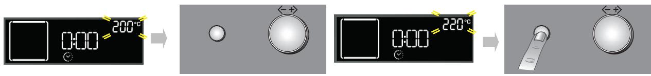 200°C 0:00 ←+ 220°C 0:00