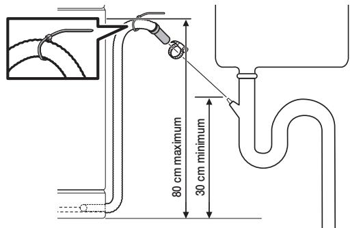 SAMSUNG DW60M6070IB - Raccordement du siphon - 1
