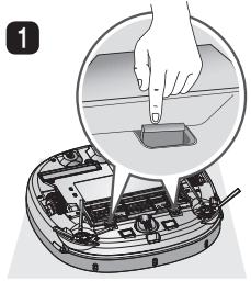 LG VR8600RR - VR8600RB - VR8600RR - Sur un message vocal "Retirez les corps étrangers de la brosse sous l'aspirateur robot." - 1
