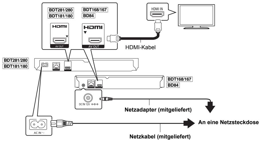 PANASONIC DMP-BDT280EG - SCHRITT 1: Anschluss an einen Fernseher - 1