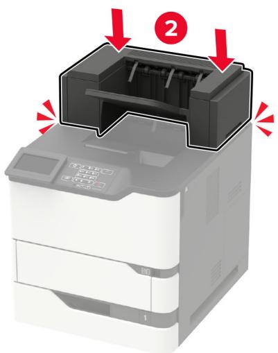 LEXMARK MS822DE - Installation du réceptacle supplémentaire ou du réceptacle d'extension grande capacité - 8