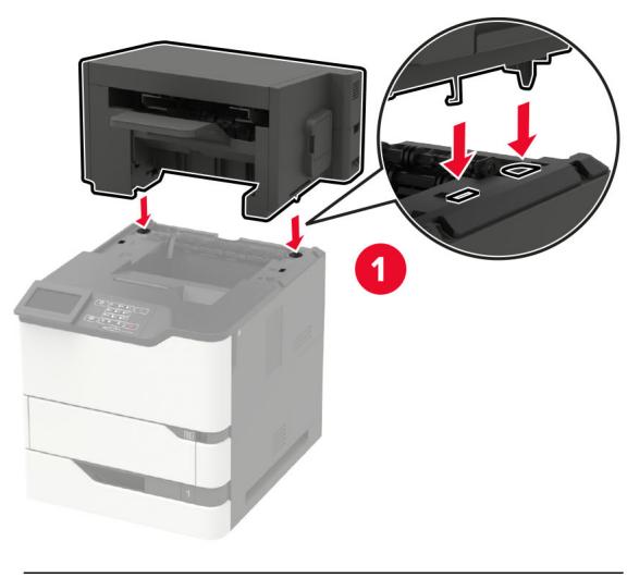 LEXMARK MS822DE - Installation de l'unité de finition d'agrafage/perforation - 7