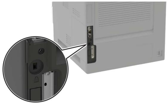 LEXMARK MS822DE - Emplacement du logement de sécurité - 1