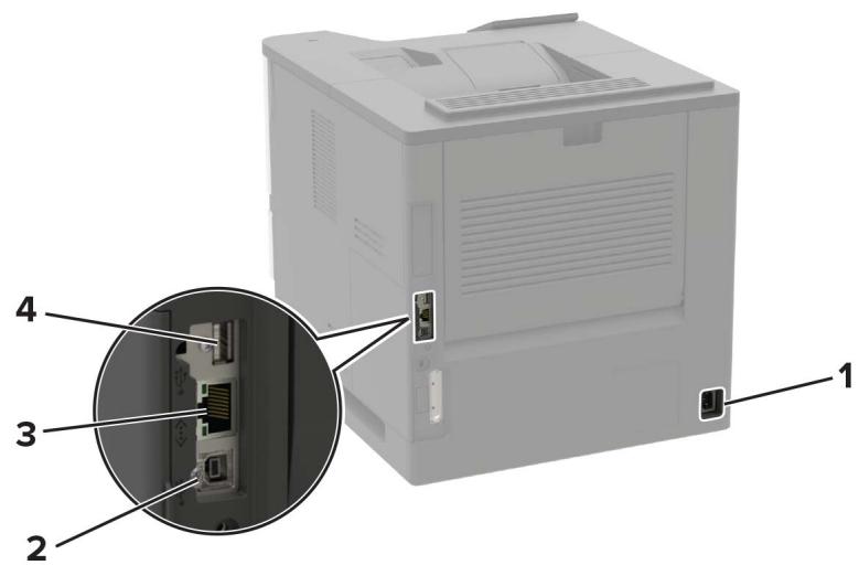LEXMARK MS822DE - Connexion des câbles - 4