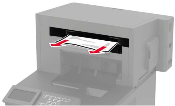 LEXMARK MS822DE - Bourrage papier dans le réceptacle du module d'agrafage et perforation - 1