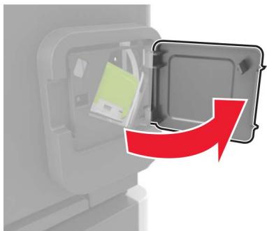 LEXMARK MS822DE - Remplacement de la cartouche d'agrafes dans l'unité de finition d'agrafage - 1