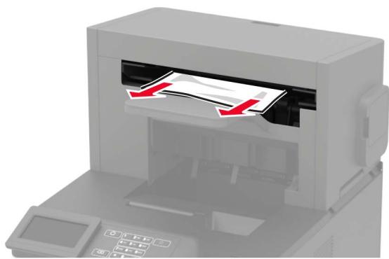 LEXMARK MS822DE - Bourrage papier dans le réceptacle de l'unité de finition d'agrafage - 1