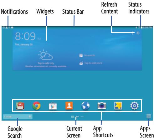SAMSUNG GALAXY TAB PRO 10.1 SM-T520 - Home Screen - 1