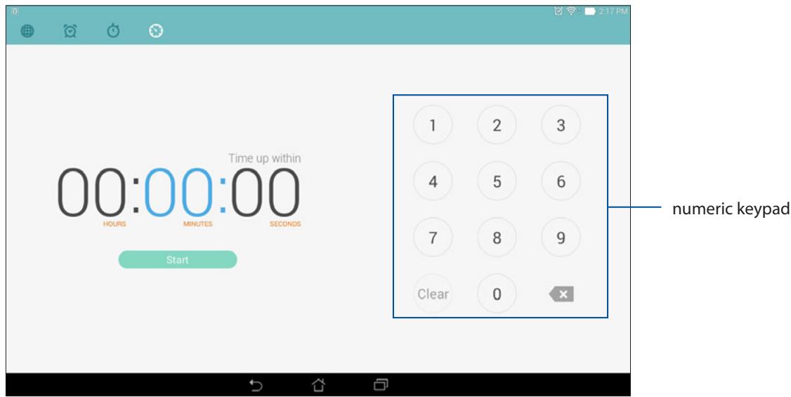 ASUS TRANSFORMER PAD TF303K-1D013A - Setting the timer - 1