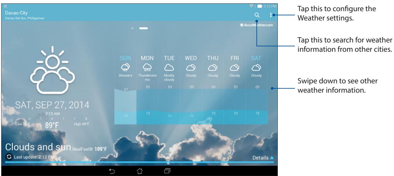 ASUS TRANSFORMER PAD TF303K-1D013A - Weather home screen - 1
