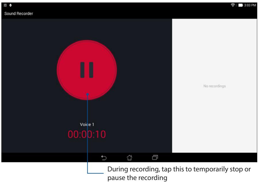 ASUS TRANSFORMER PAD TF303K-1D013A - Launching Sound Recorder - 2