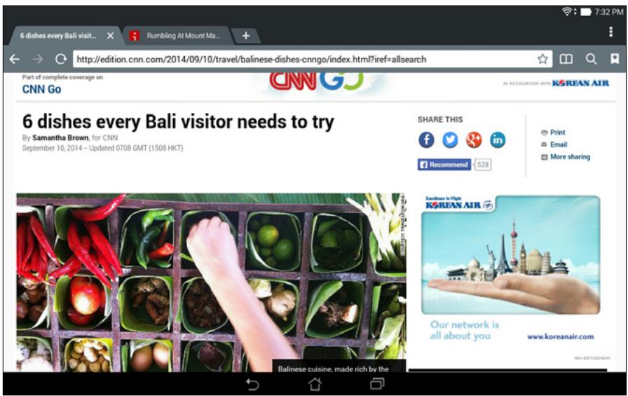 ASUS TRANSFORMER PAD TF303K-1D013A - Launching the Browser app - 1