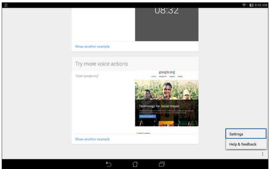 ASUS TRANSFORMER PAD TF303K-1D013A - Customizing voice search results from the Tablet search group - 1