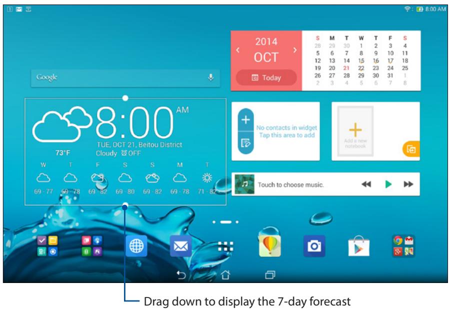 ASUS TRANSFORMER PAD TF303K-1D013A - Displaying the 7-day weather forecast - 1