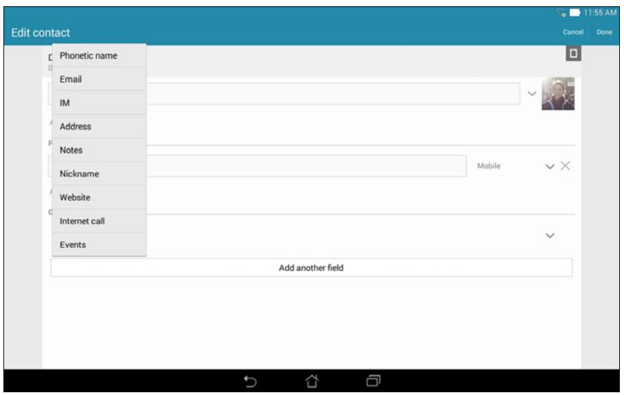 ASUS TRANSFORMER PAD TF303K-1D013A - Adding an event to a VIP contact - 2
