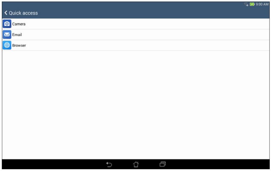 ASUS TRANSFORMER PAD TF303K-1D013A - Customizing the quick access buttons - 2