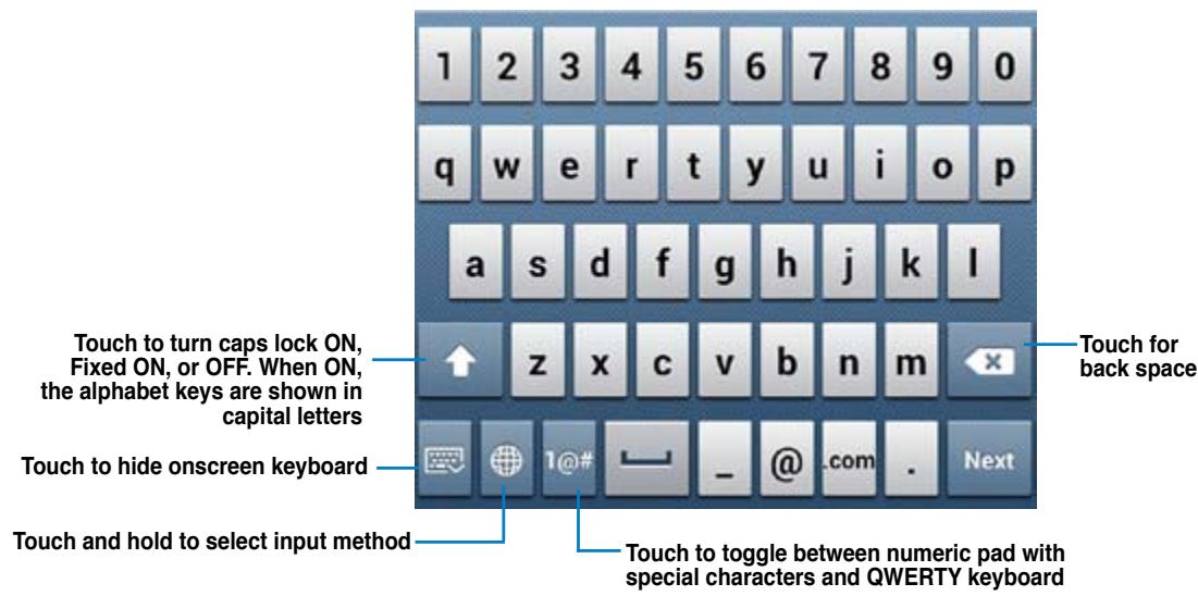 ASUS PADFONE 2 A68 4G - Using the onscreen keyboard - 1