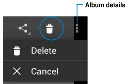 ASUS PADFONE 2 A68 4G - Sharing and deleting albums - 3