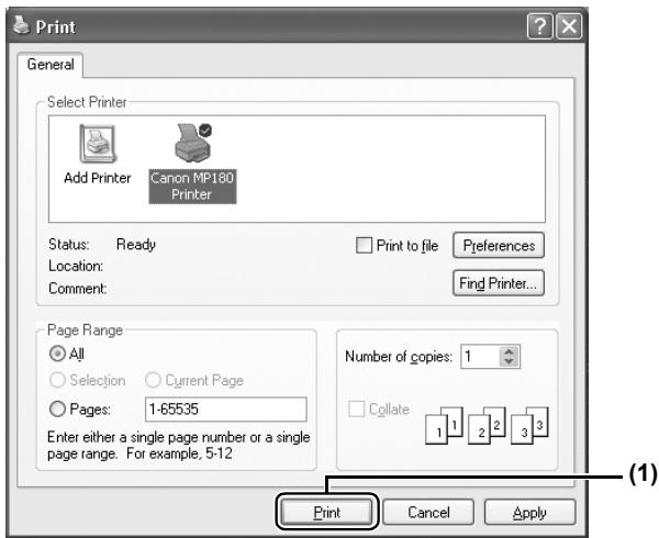 CANON MP160 - Print the document. - 1