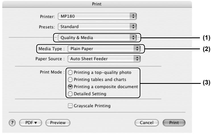 CANON MP160 - Specify the required settings. - 1