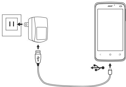 ACER LIQUID Z4 - Charging the battery - 1