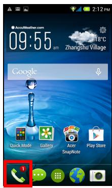 ACER LIQUID Z4 - Viewing missed calls - 2