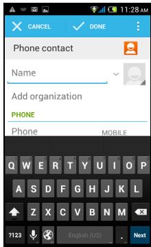 ACER LIQUID Z4 - Adding a contact - 3