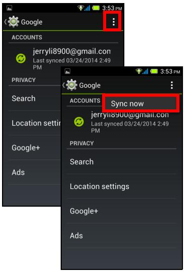 ACER LIQUID Z4 - Google Sync - 1