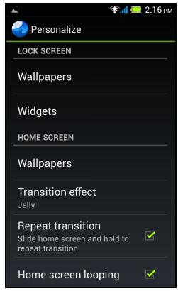 ACER LIQUID Z4 - Changing Home screen settings - 1