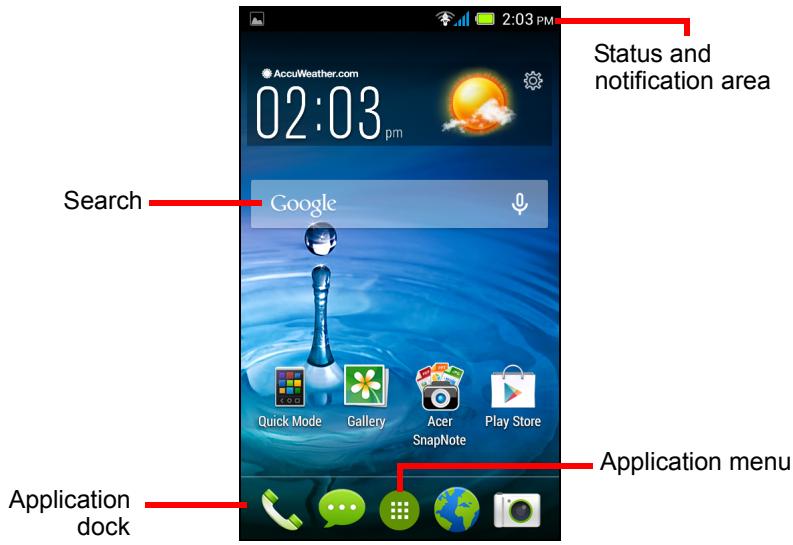 ACER LIQUID Z4 - The Home screen - 1