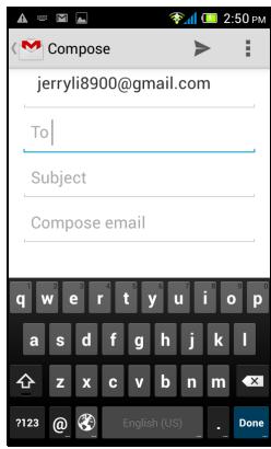 ACER LIQUID Z4 - Composing an email - 1
