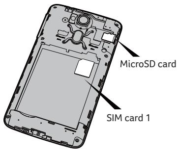 ACER LIQUID Z4 - Inserting the SIM card and microSD card - 1