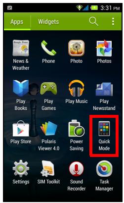 ACER LIQUID Z4 - Changing modes with Quick Mode - 1