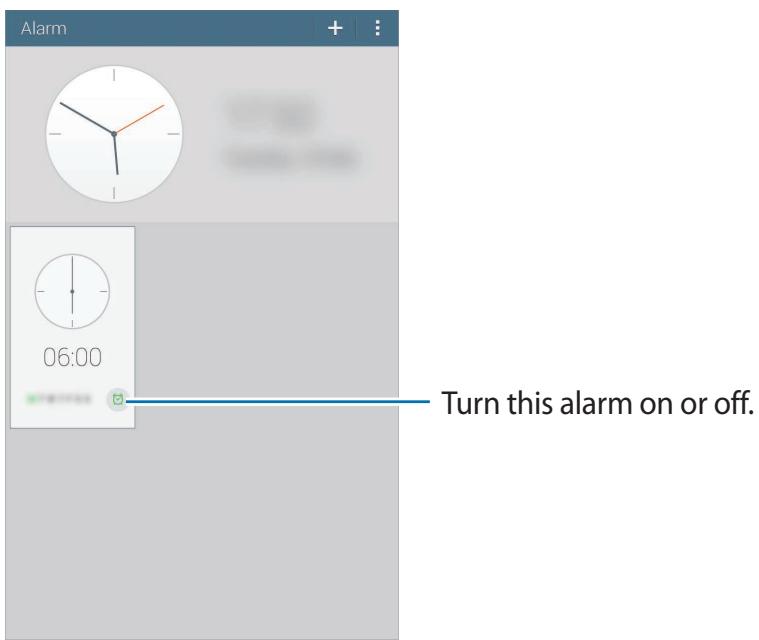 Alarm 06:00 Turn this alarm on or off.
