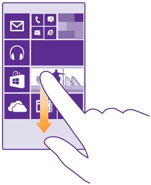 NOKIA LUMIA 640 - Scroll through a long list or menu - 1