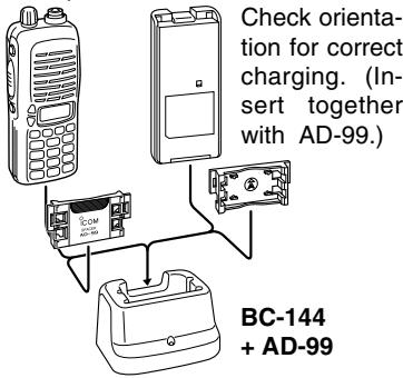 ICOM IC-V8 - Rapid charging with the BC-144 - 1