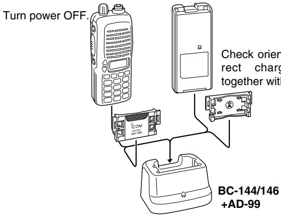 ICOM IC-V8 - Charging with the BC-144/146 - 1