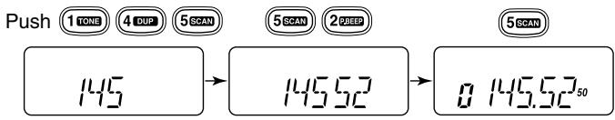 ICOM IC-V8 - Example 1—when entering 145.525 MHz - 1