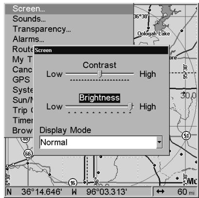 LOWRANCE 3500C - Once in the Screen menu: - 2