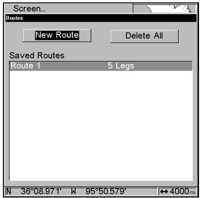 LOWRANCE 3500C - Routes Created in the Unit - 1