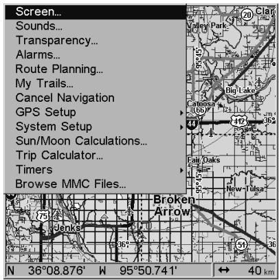 LOWRANCE 3500C - Main Menu - 1