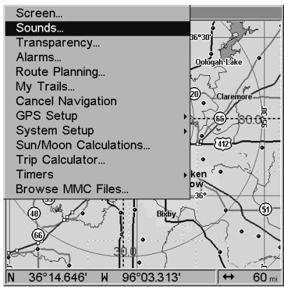 LOWRANCE 3500C - Sounds and Alarm Sound Styles - 1