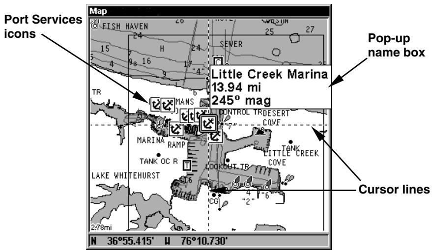 LOWRANCE 3500C - To view Port Services information: - 1
