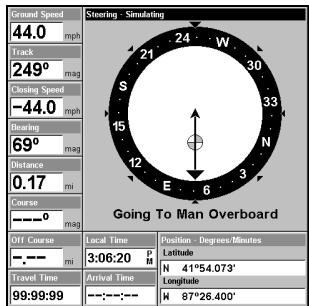 LOWRANCE 3500C - Navigate Back to MOB Waypoint - 2