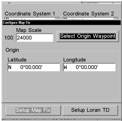 LOWRANCE 3500C - To configure a map fix: - 1
