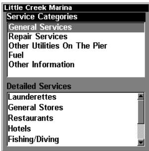 LOWRANCE 3500C - To view Port Services information: - 2