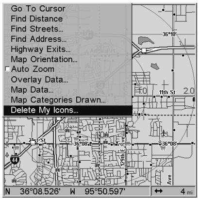 LOWRANCE 3500C - Delete an Icon - 1