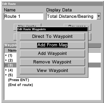 LOWRANCE 3500C - Edit Route Waypoints - 1